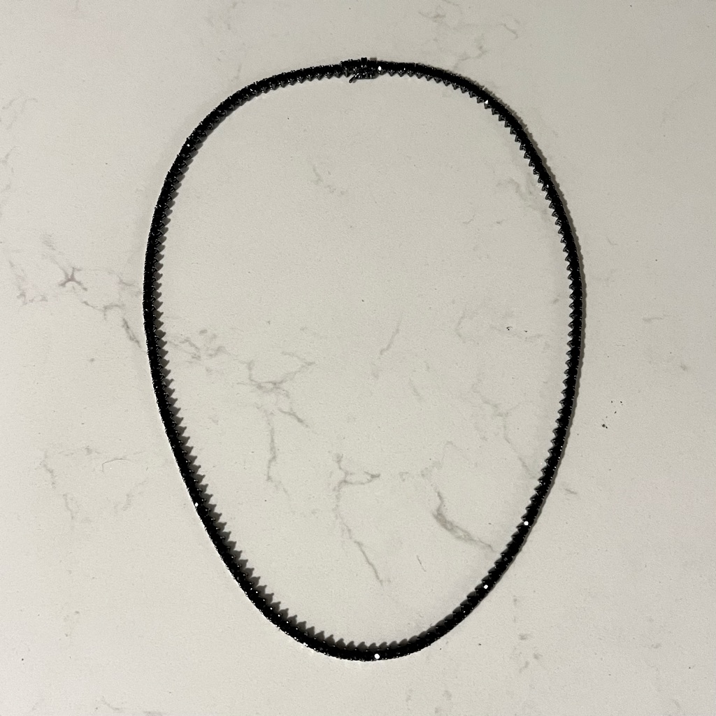 New Diamonique Elegant Black Spinel Tennis Necklace